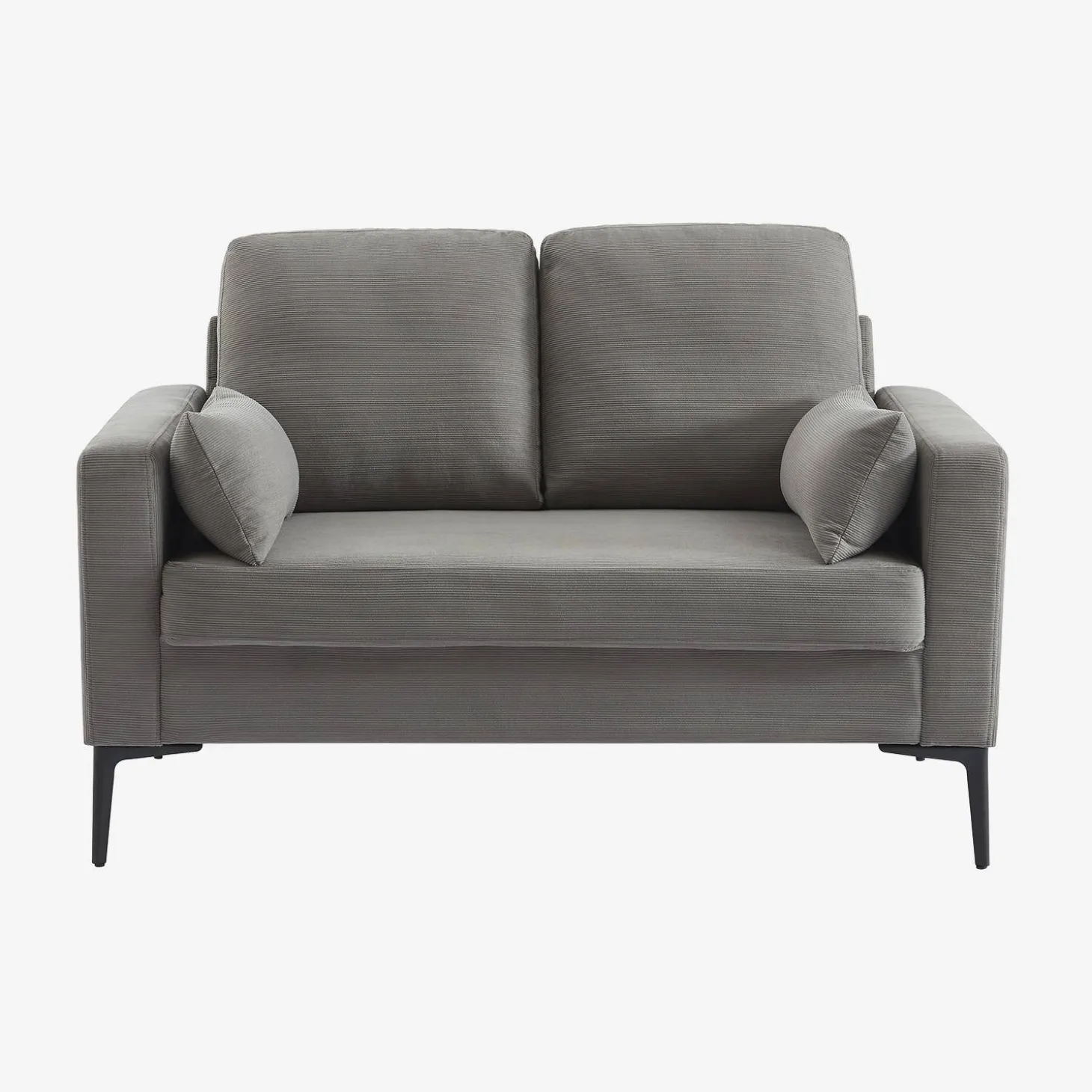 2-Sitzer-Sofa, mit Cordbezug und Metallfüßen