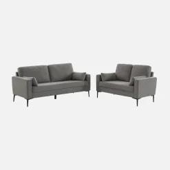 2-Sitzer-Sofa, mit Cordbezug und Metallfüßen