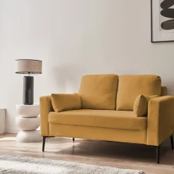 2-Sitzer-Sofa, mit Cordbezug und Metallfüßen