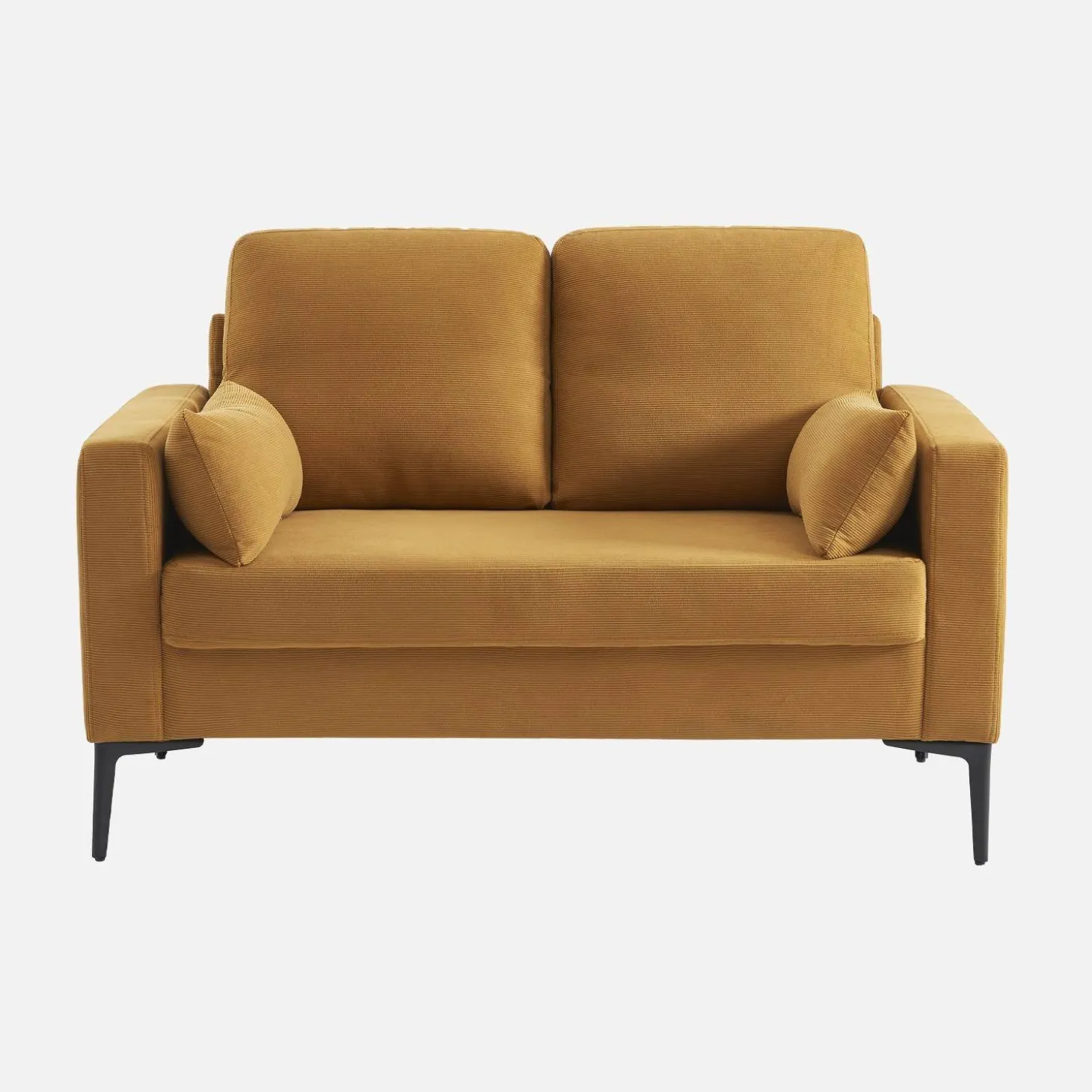 2-Sitzer-Sofa, mit Cordbezug und Metallfüßen