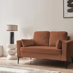 2-Sitzer-Sofa, mit Cordbezug und Metallfüßen