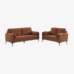 2-Sitzer-Sofa, mit Cordbezug und Metallfüßen