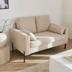 2-Sitzer-Sofa, mit Cordbezug und Metallfüßen