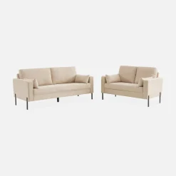 2-Sitzer-Sofa, mit Cordbezug und Metallfüßen