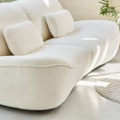 3-Sitzer Sofa mit cremeweißem Bouclébezug