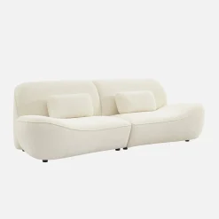 3-Sitzer Sofa mit cremeweißem Bouclébezug