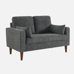 2-Sitzer Sofa mit Heveaholz und Chenille-Bezug