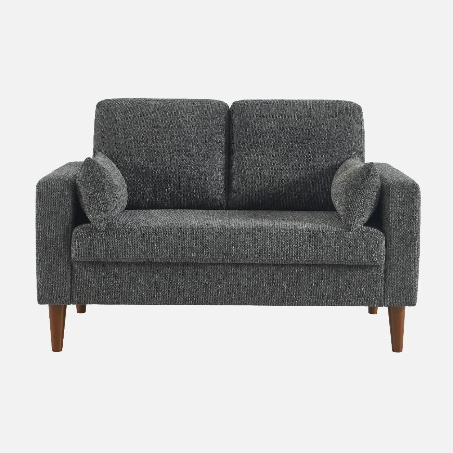 2-Sitzer Sofa mit Heveaholz und Chenille-Bezug