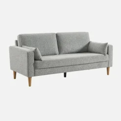 3-Sitzer Sofa mit Heveaholz und Chenille-Bezug