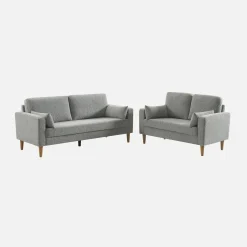 3-Sitzer Sofa mit Heveaholz und Chenille-Bezug