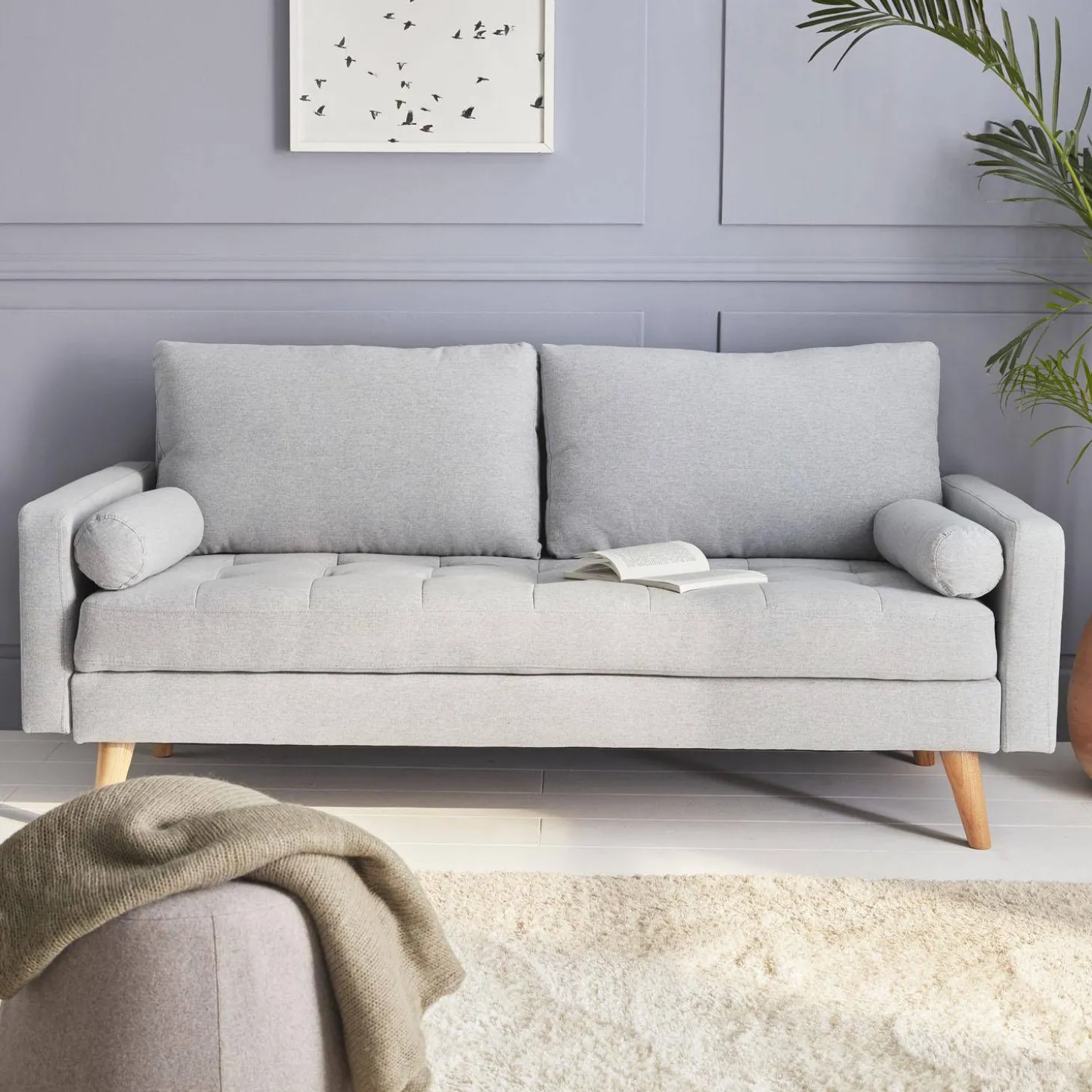 3-Sitzer-Sofa mit kapitoniertem Bezug