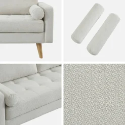 3-Sitzer Sofa mit kapitoniertem Chenille-Bezug