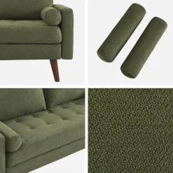 3-Sitzer Sofa mit kapitoniertem Chenille-Bezug