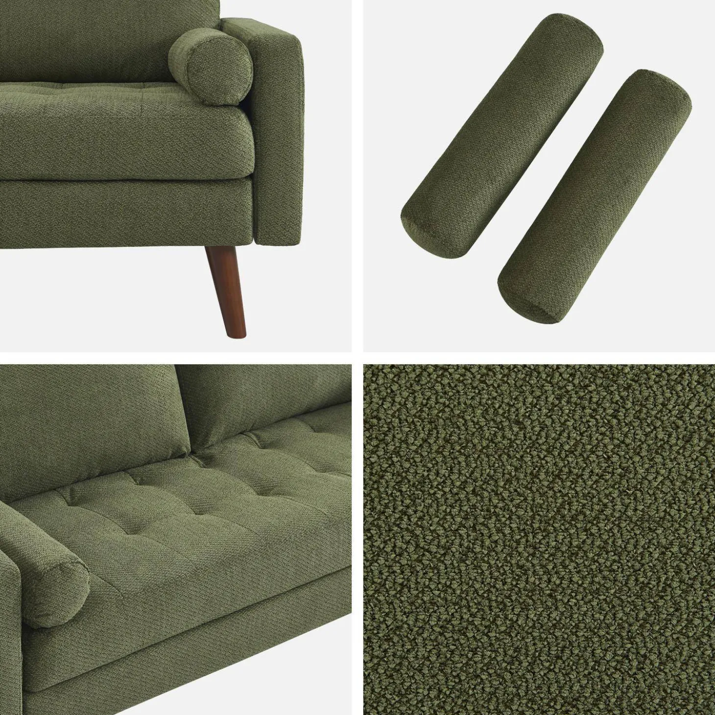 3-Sitzer Sofa mit kapitoniertem Chenille-Bezug