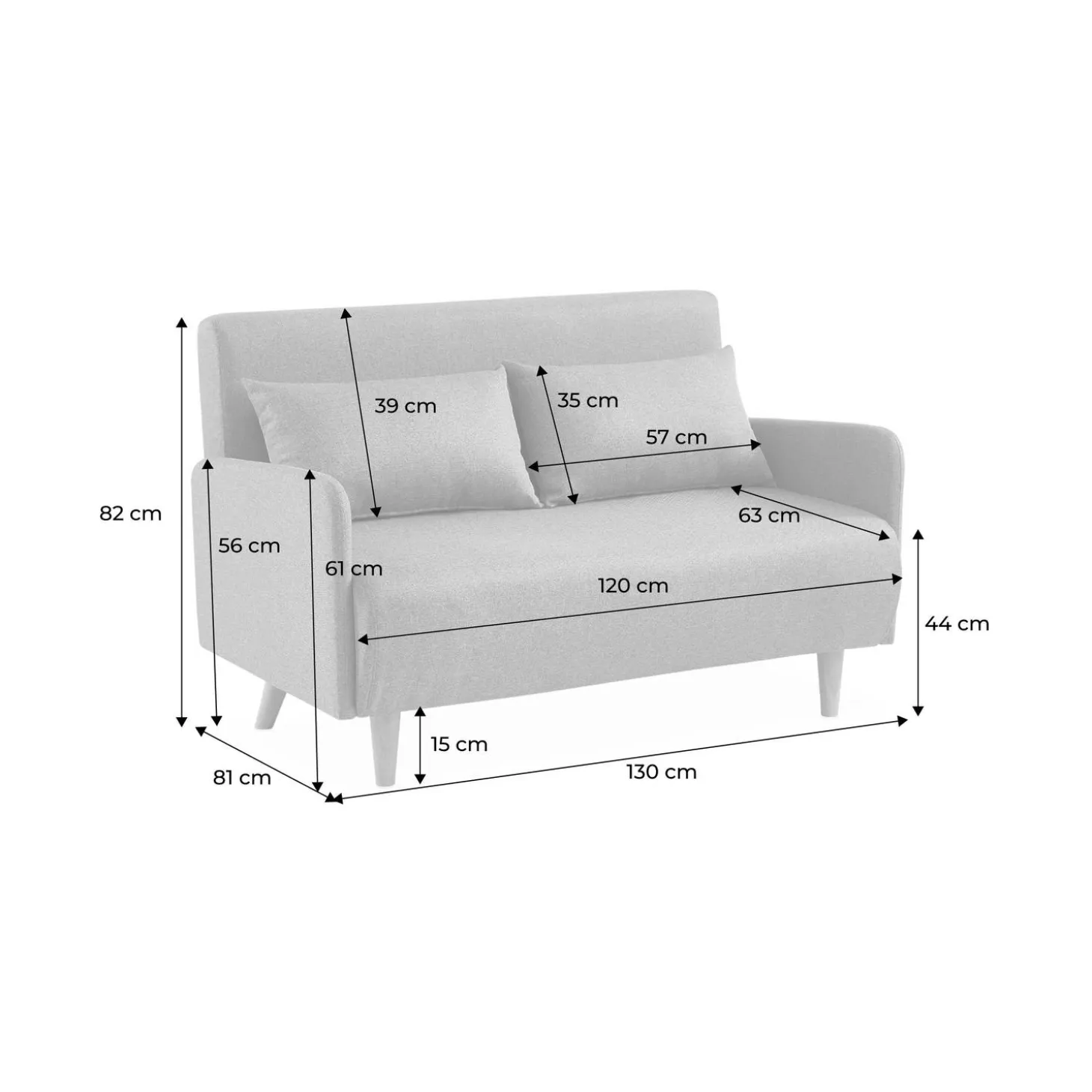 2-Sitzer-Sofa mit Samtbezug