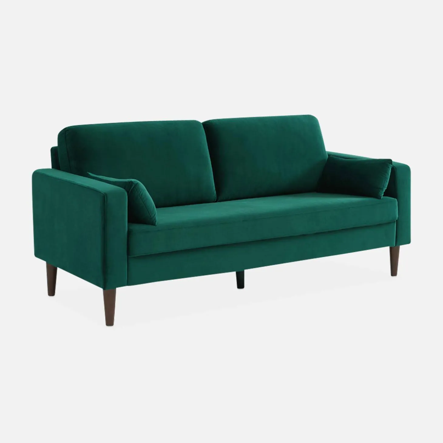 3-Sitzer Sofa mit Samtbezug und Holzbeinen