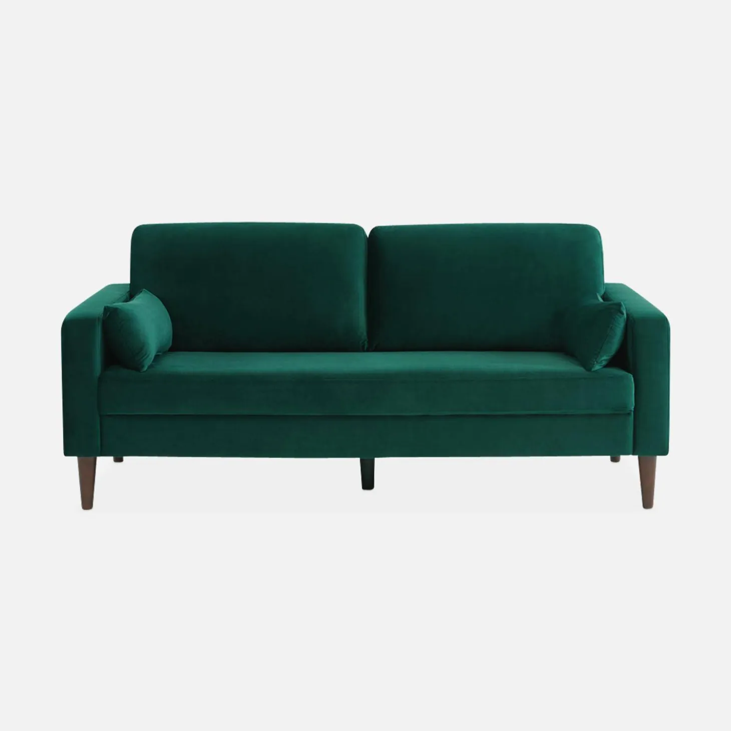 3-Sitzer Sofa mit Samtbezug und Holzbeinen