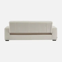 3-Sitzer-Sofa mit Schlaffunktion, cremeweißer Bouclébezug