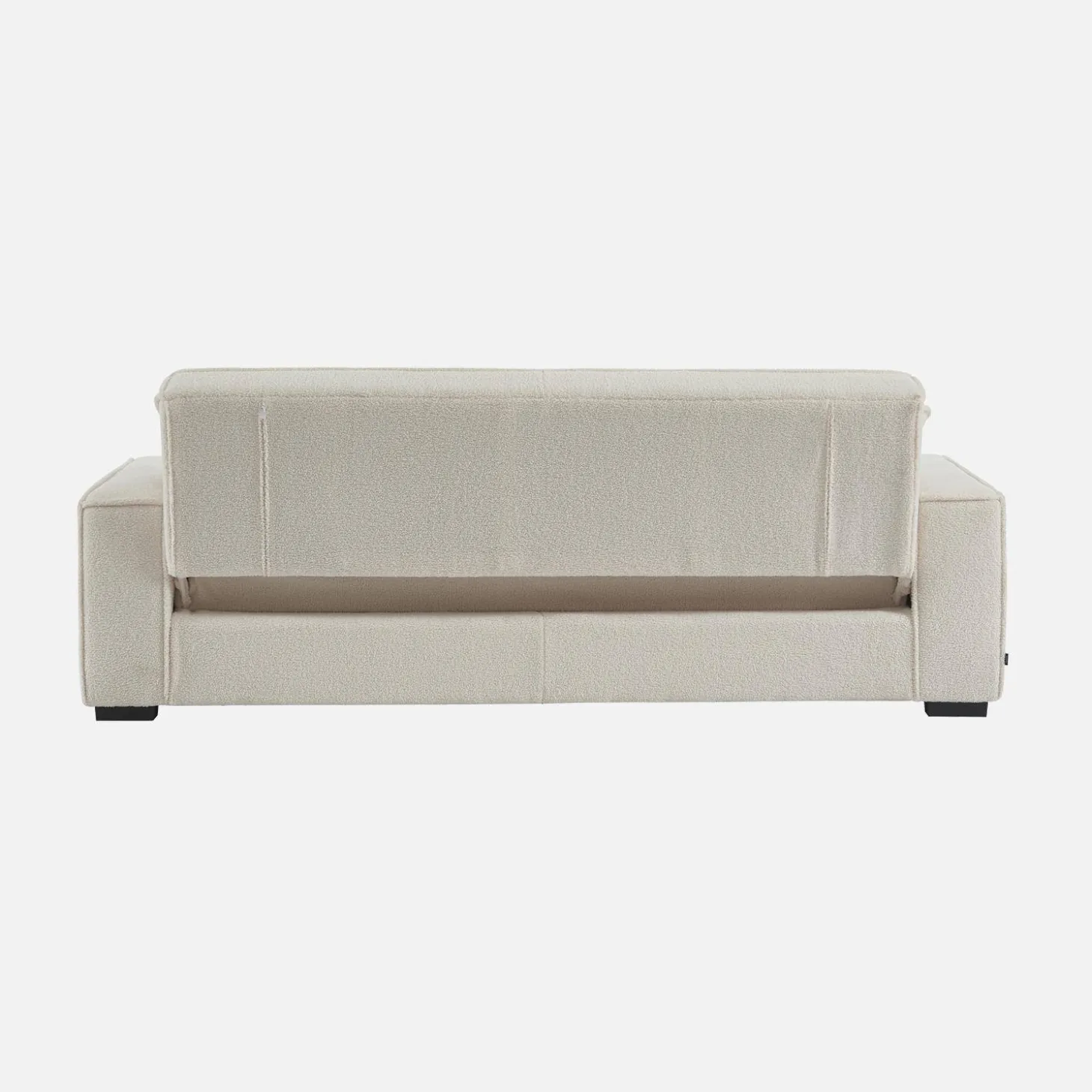3-Sitzer-Sofa mit Schlaffunktion, cremeweißer Bouclébezug