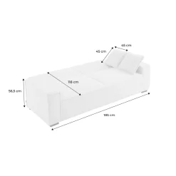 3-Sitzer-Sofa mit Schlaffunktion, cremeweißer Bouclébezug