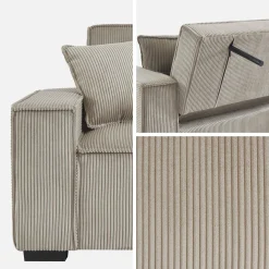 3-Sitzer-Sofa mit Schlaffunktion und Cordbezug