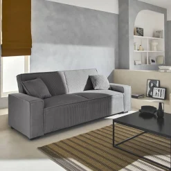 3-Sitzer-Sofa mit Schlaffunktion und Cordbezug
