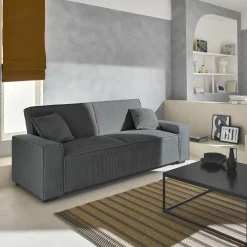 3-Sitzer-Sofa mit Schlaffunktion und Cordbezug