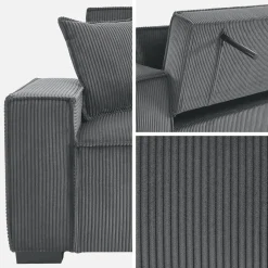 3-Sitzer-Sofa mit Schlaffunktion und Cordbezug