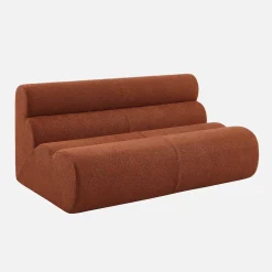 2-Sitzer-Sofa mit Sessel und Hocker, strukturierter Bouclé-Bezug