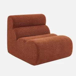 2-Sitzer-Sofa mit Sessel und Hocker, strukturierter Bouclé-Bezug