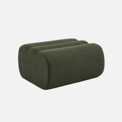 2-Sitzer-Sofa mit Sessel und Hocker, strukturierter Bouclé-Bezug