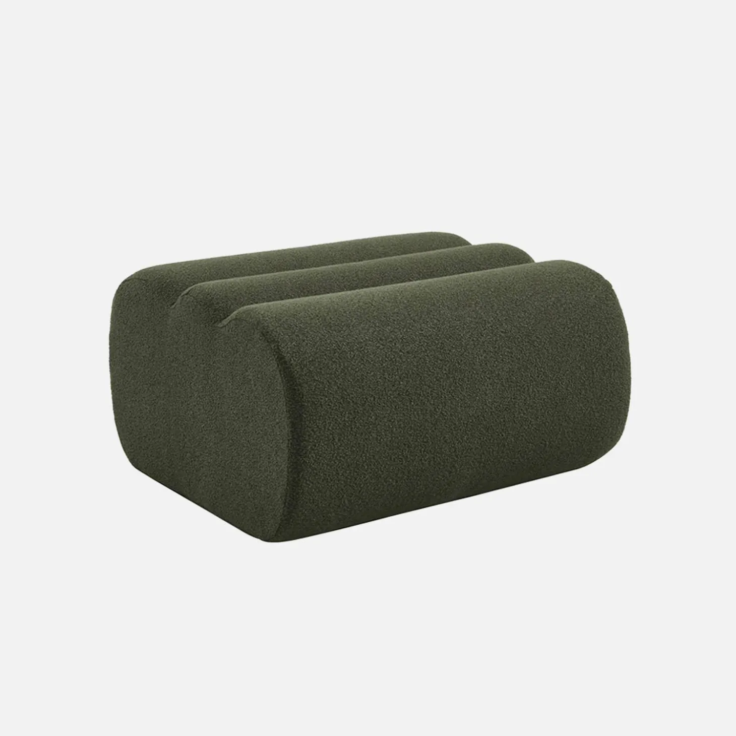 2-Sitzer-Sofa mit Sessel und Hocker, strukturierter Bouclé-Bezug