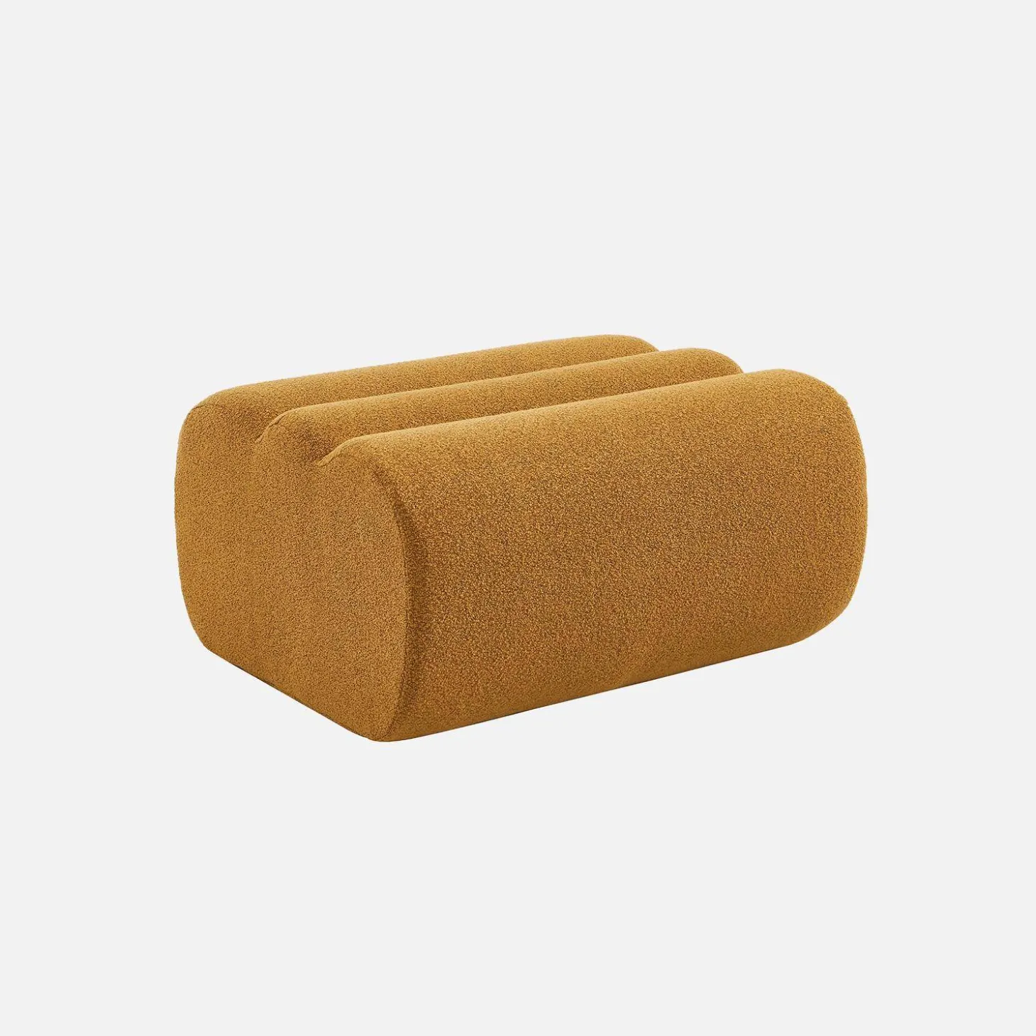 2-Sitzer-Sofa mit Sessel und Hocker, strukturierter Bouclé-Bezug
