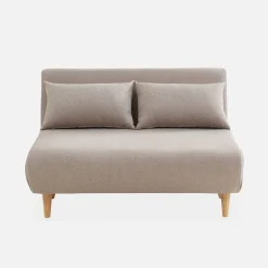 2-Sitzer-Sofa mit Stoffbezug, Holzfüße