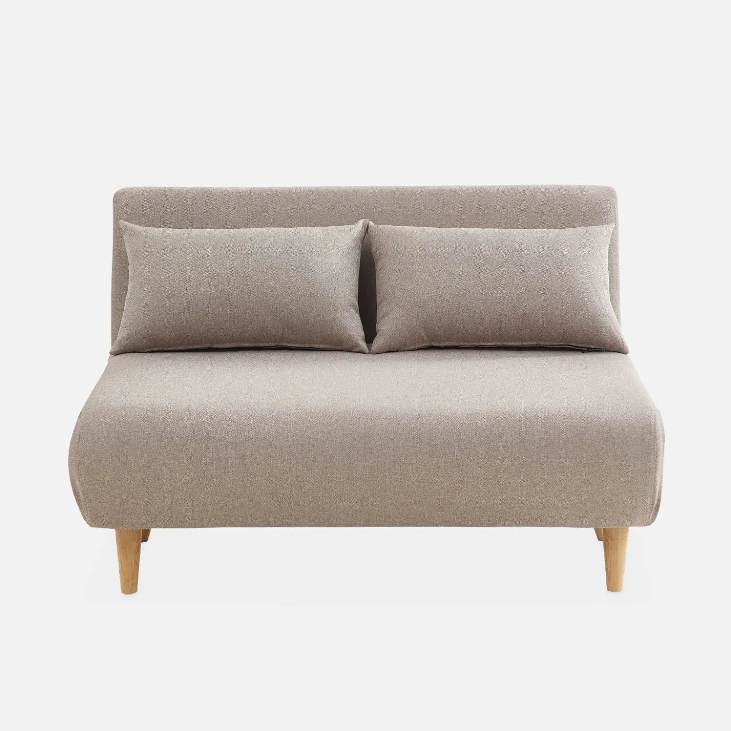 2-Sitzer-Sofa mit Stoffbezug, Holzfüße
