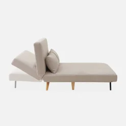 2-Sitzer-Sofa mit Stoffbezug, Holzfüße