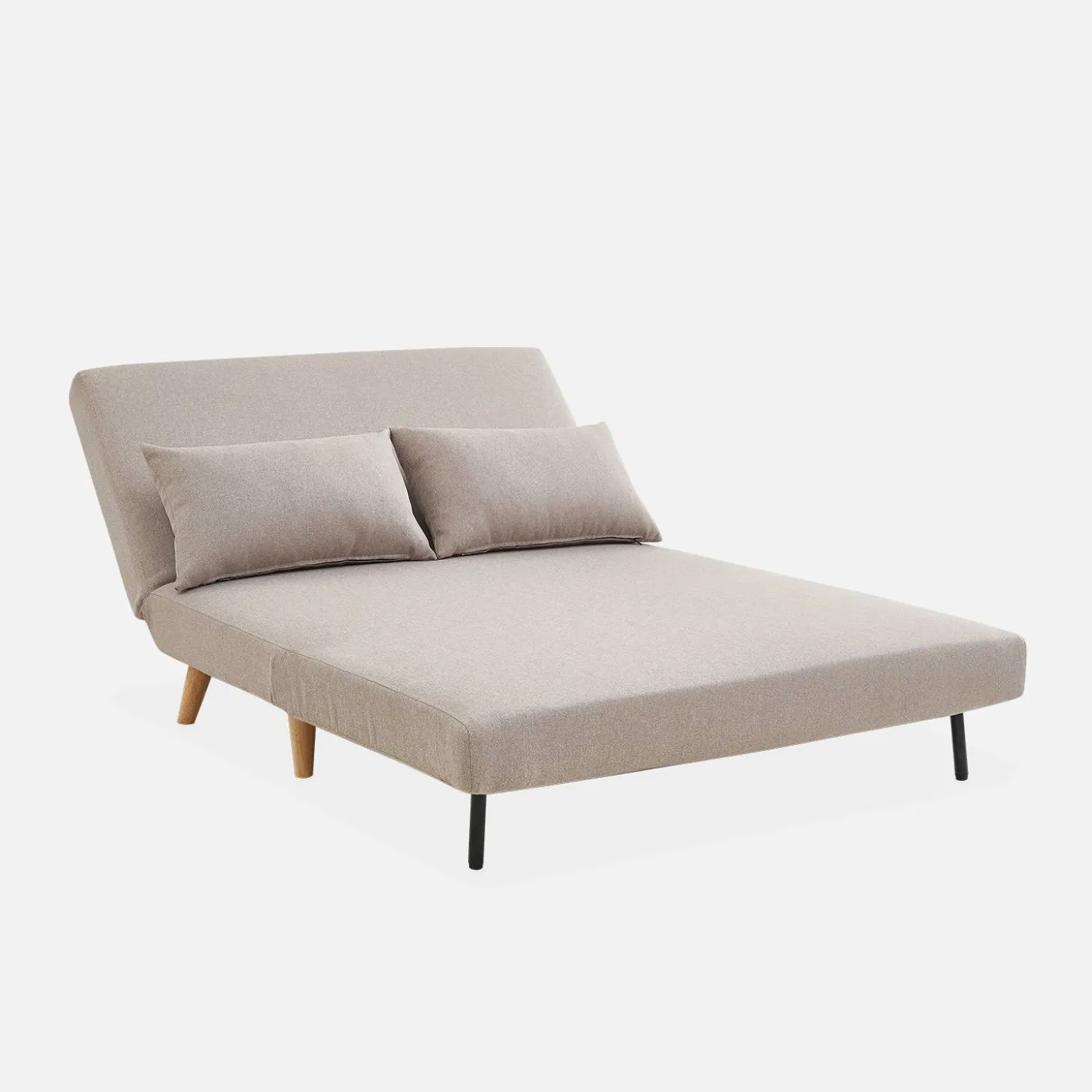 2-Sitzer-Sofa mit Stoffbezug, Holzfüße