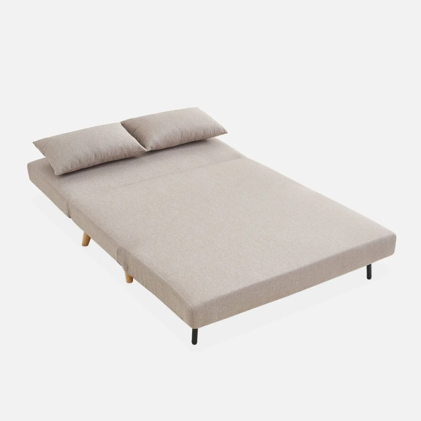 2-Sitzer-Sofa mit Stoffbezug, Holzfüße
