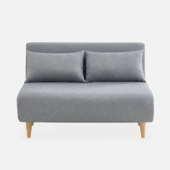 2-Sitzer-Sofa mit Stoffbezug, Holzfüße