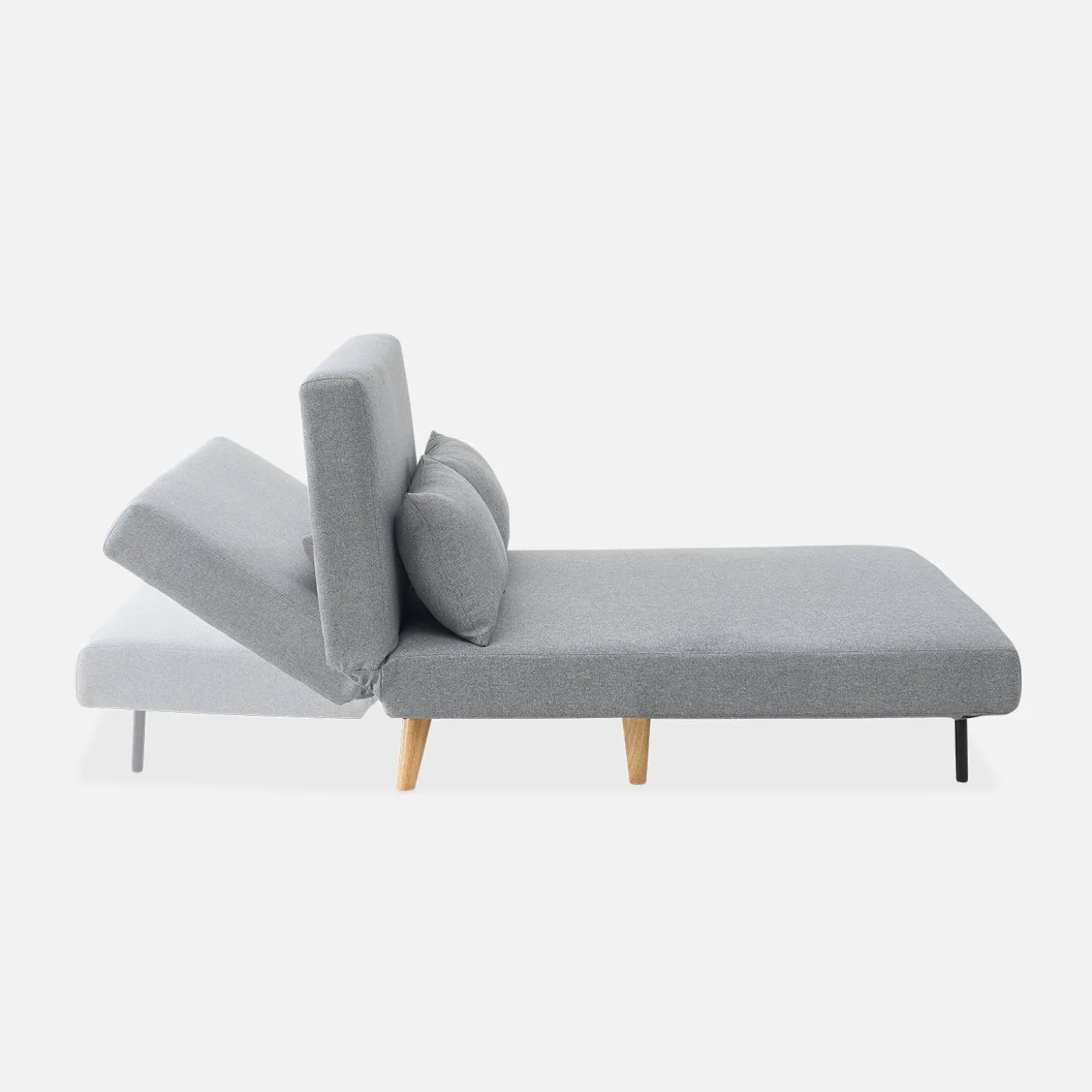 2-Sitzer-Sofa mit Stoffbezug, Holzfüße
