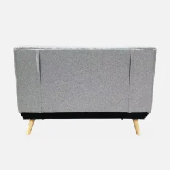 2-Sitzer-Sofa mit Stoffbezug, Holzfüße