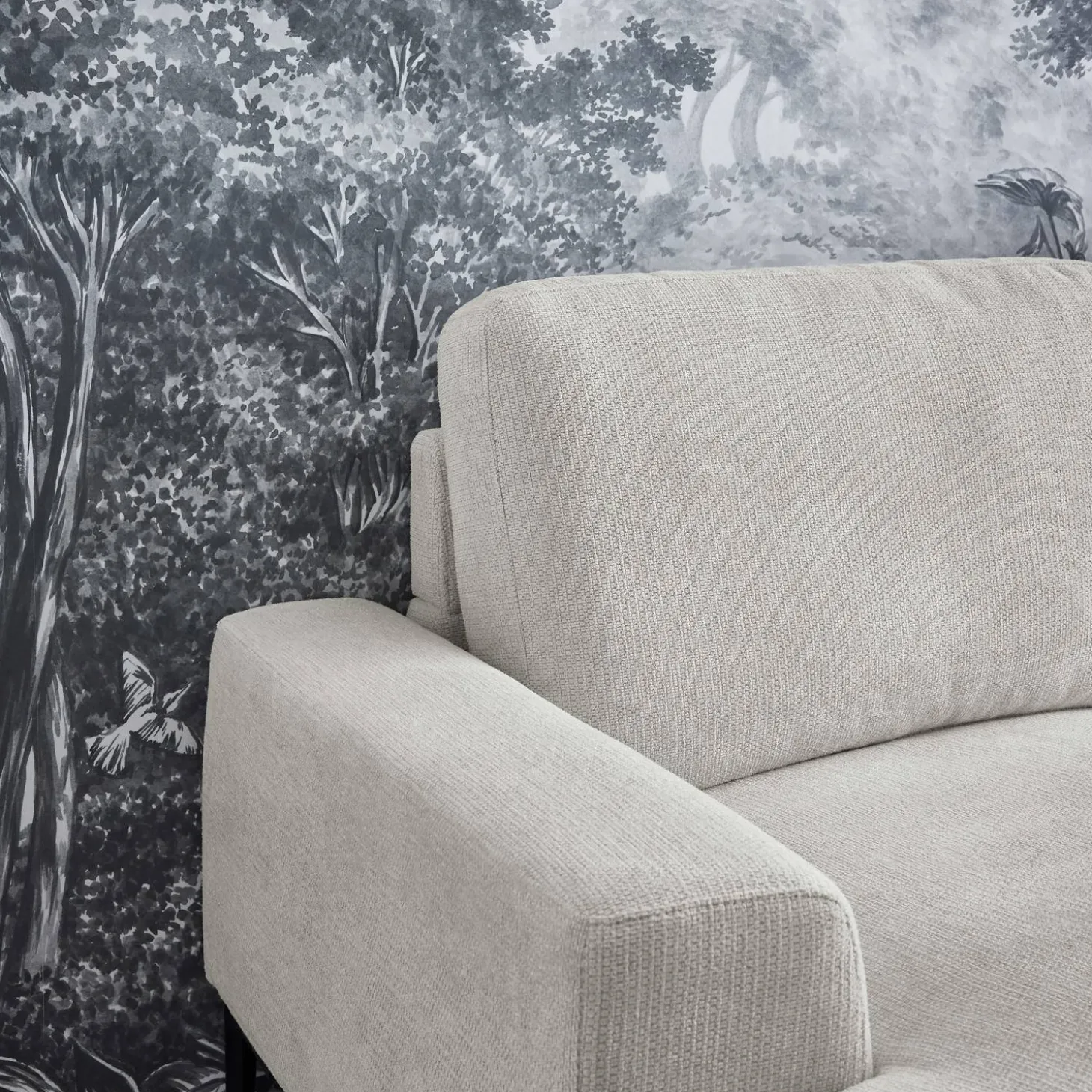 3-Sitzer-Sofa mit Stoffbezug - Recamiere links