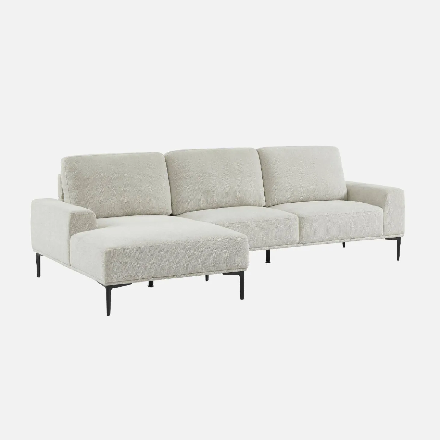 3-Sitzer-Sofa mit Stoffbezug - Recamiere links