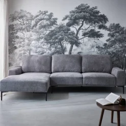3-Sitzer-Sofa mit Stoffbezug - Recamiere links