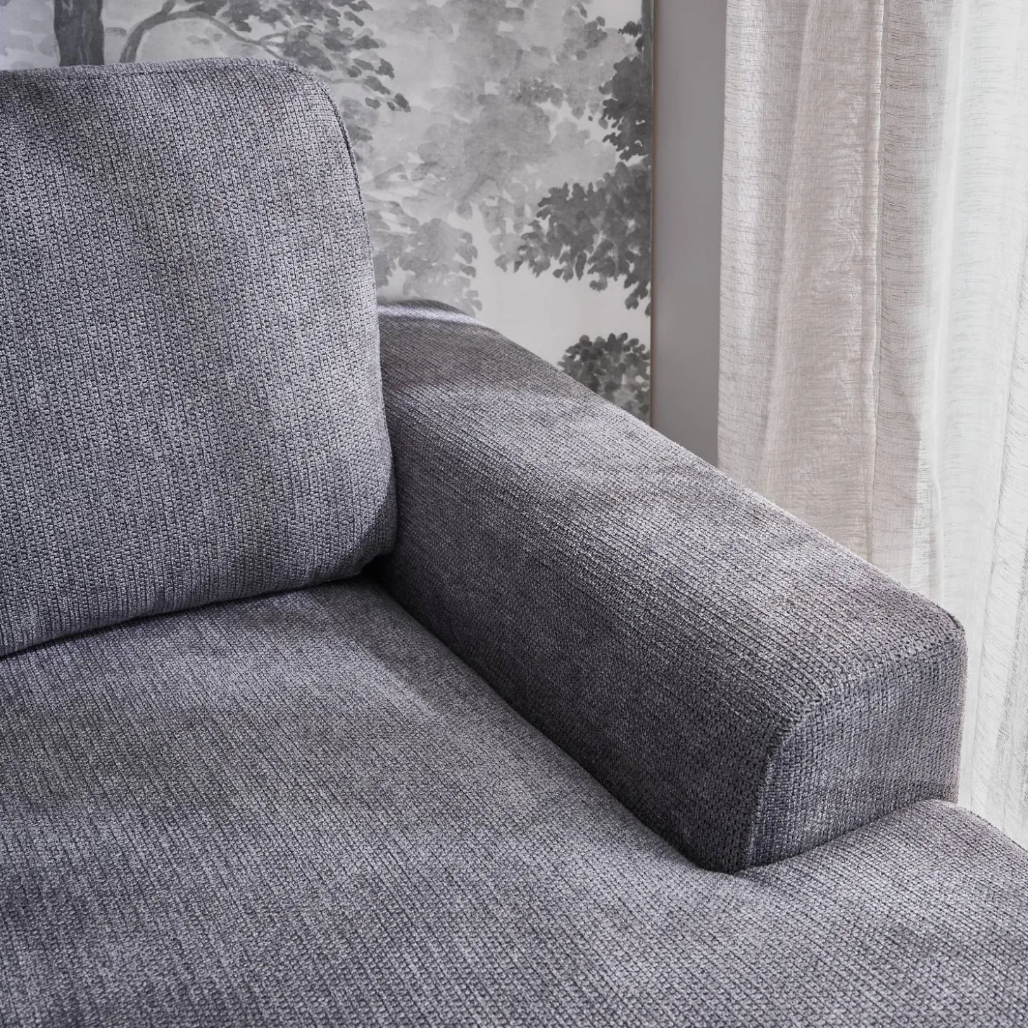 3-Sitzer-Sofa mit Stoffbezug - Recamiere links