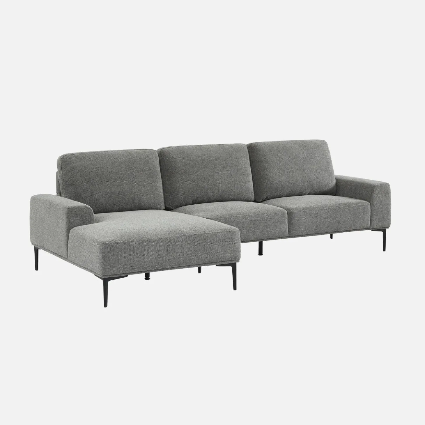3-Sitzer-Sofa mit Stoffbezug - Recamiere links