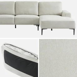 3-Sitzer-Sofa mit Stoffbezug - Recamiere rechts