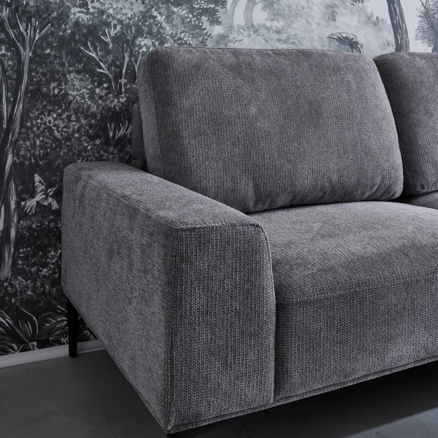 3-Sitzer-Sofa mit Stoffbezug - Recamiere rechts
