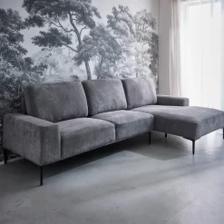 3-Sitzer-Sofa mit Stoffbezug - Recamiere rechts