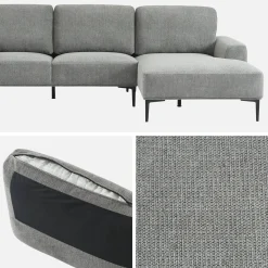 3-Sitzer-Sofa mit Stoffbezug - Recamiere rechts